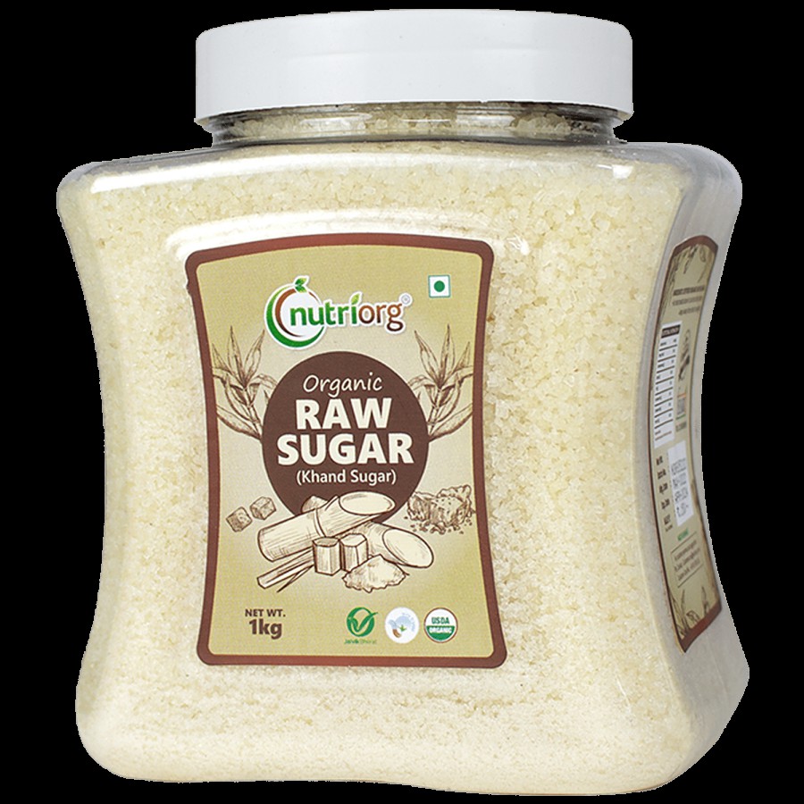 Nutriorg Organic Raw Sugar/Khand Sugar - Pure & Natural