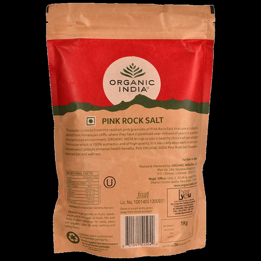 Organic India Pink Rock Salt Powder - Unrefined