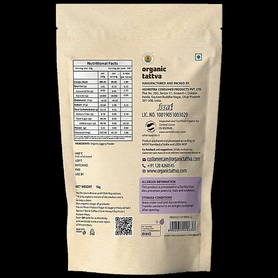 Organic Tattva Organic Jaggery Powder