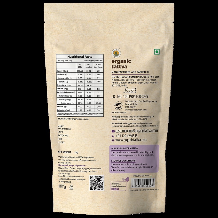 Organic Tattva Organic Sugar/Sakkare