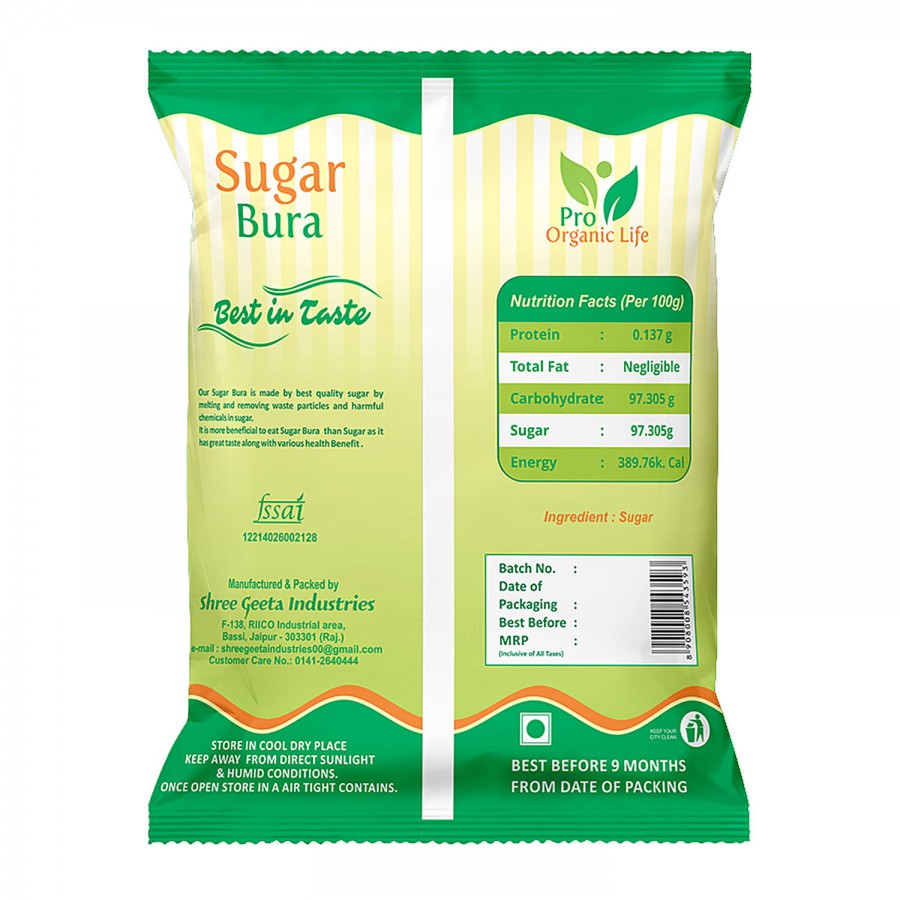 PRO ORGANIC LIFE Sugar/Sakkare Bura