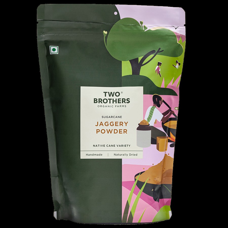 Two Brothers Organic Farms Jaggery Powder - Handmade & Naturally Dried