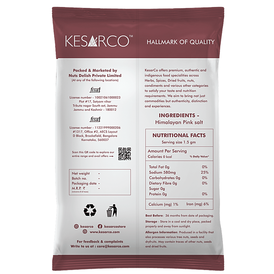 KesarCo Himalayan Pink Salt / Sendha Namak