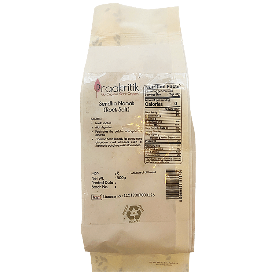 Praakritik Natural Rock Salt/Uppu - Sendha Namak