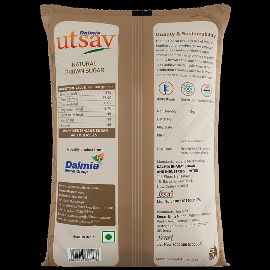 DALMIA UTSAV Natural Brown Sugar - Helpful In Reducing Cramps