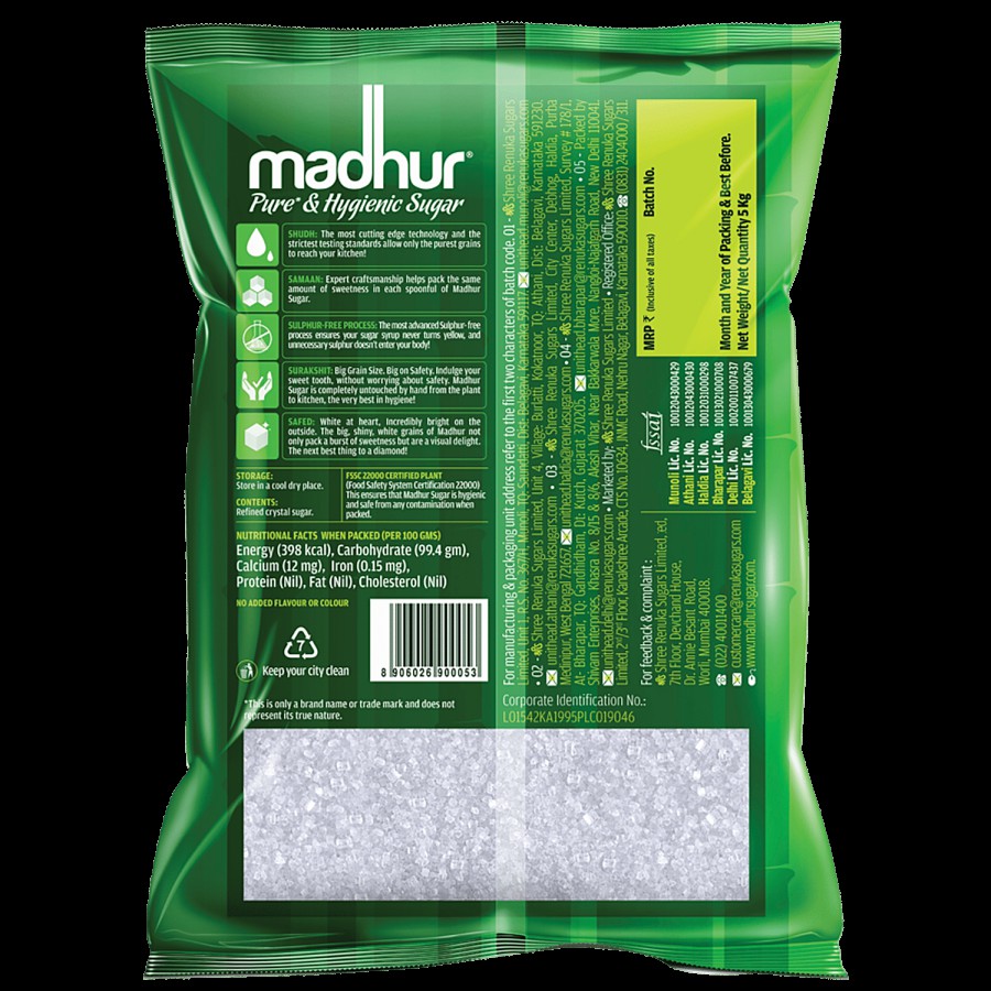 Madhur Sugar/Sakkare - Refined