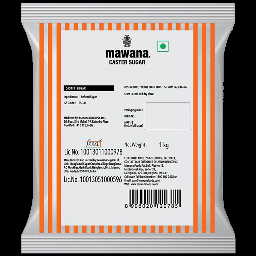 Mawana Castor Sugar - With Fine Crystals