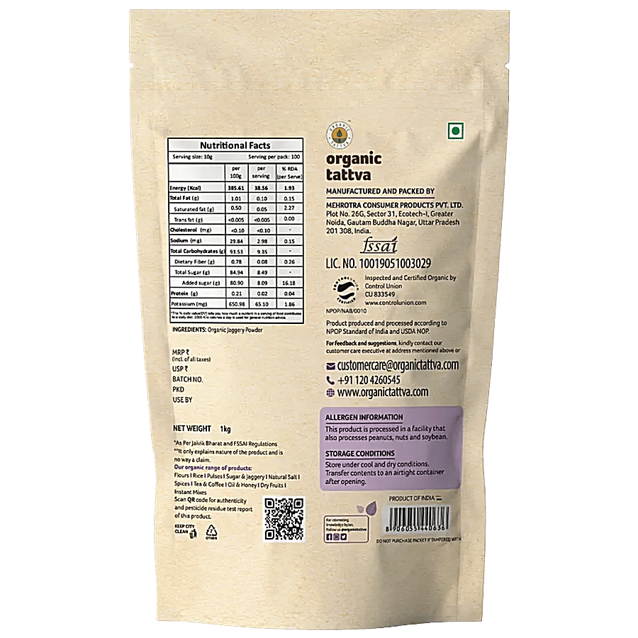 Organic Tattva Organic Jaggery Powder