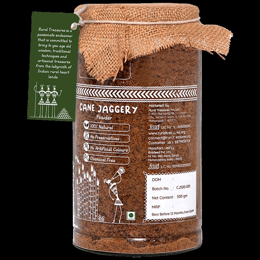 Rural Treasures Cane Jaggery Powder - Natural