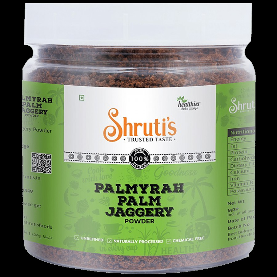 Shruti's SHRUTI'S PALMYRAH PALM JAGGERY POWDER 250 GM JAR  - Naturally Proce 250 g Jar