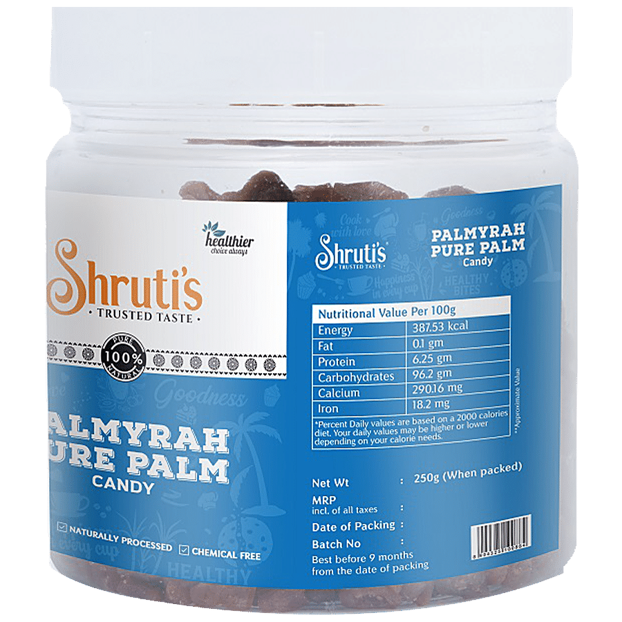 Shruti's SHRUTI'S PALMYRAH PURE PALM CANDY 250 GM JAR - Naturally Proce 250 g Jar