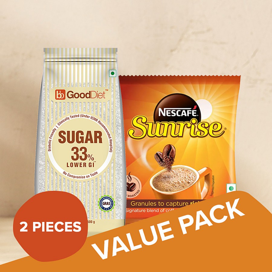 bb Combo Nescafe Sunrise Instant Coffee 50 g + BB GoodDiet Sugar Low GI 500 g