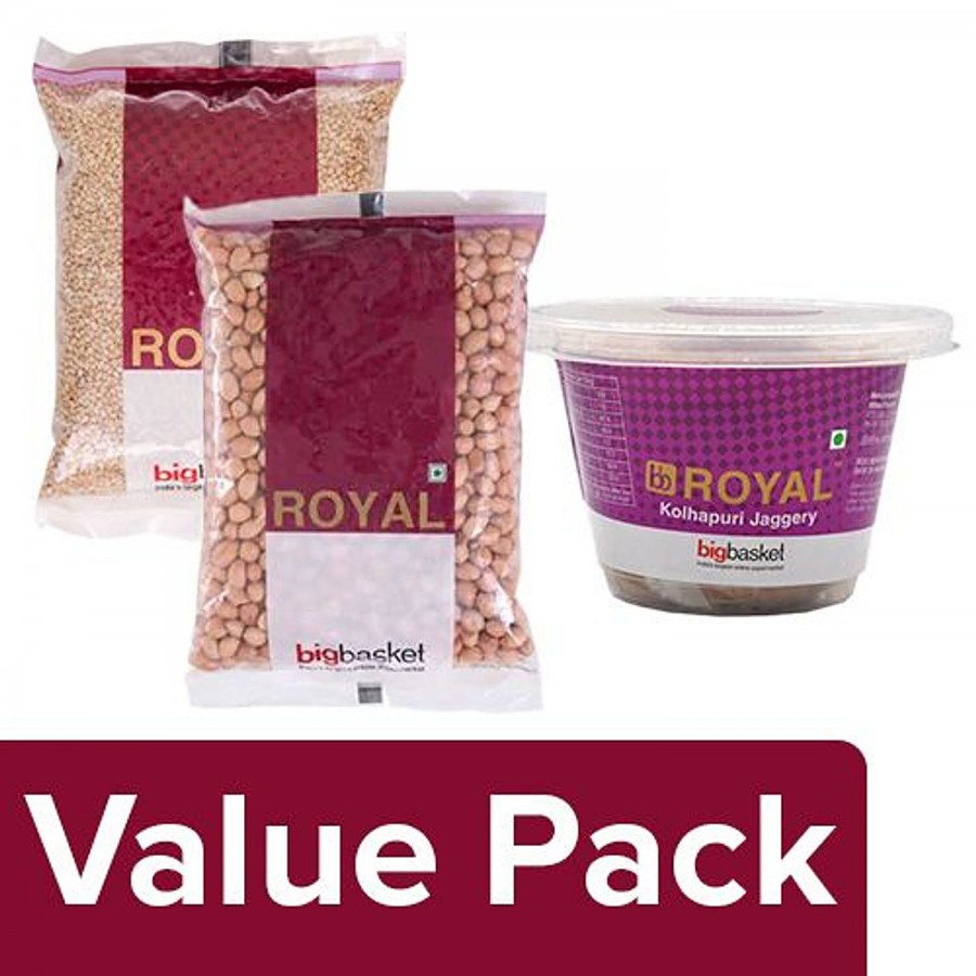 bb Royal Jaggery - Kolhapuri 450G + Till Regular 500G + Peanuts/Shengdana - Raw 500G