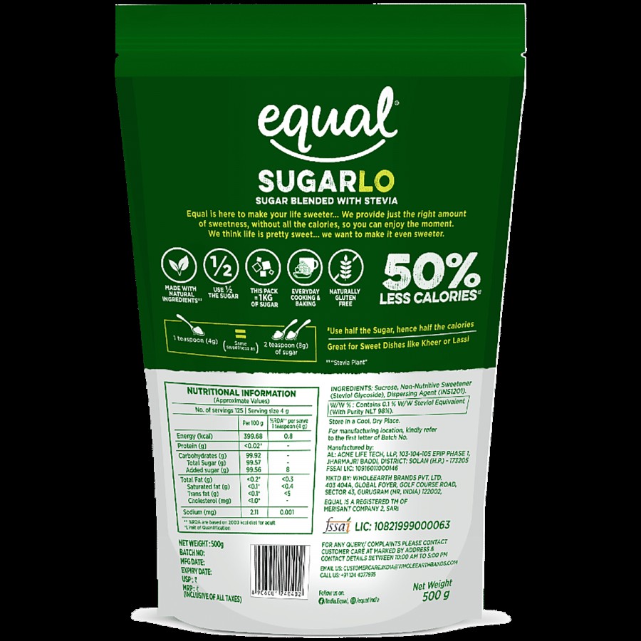 Equal SugarLo - Sugar Blended With Stevia