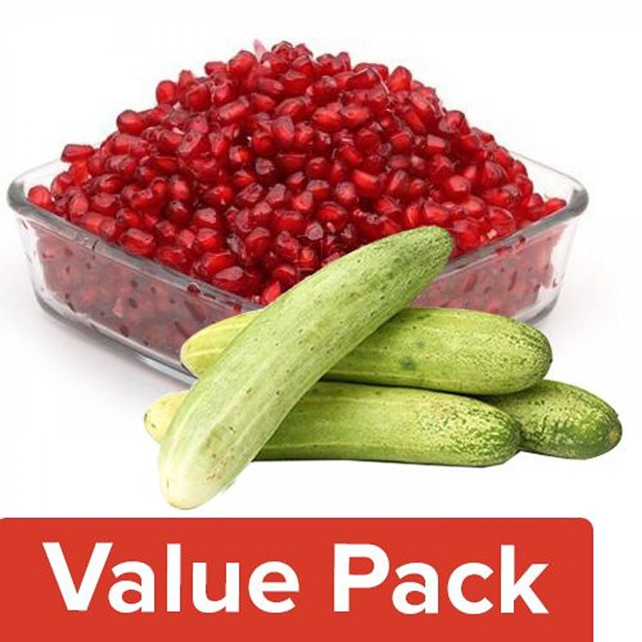 fresho! Pomegranate - Peeled 250 g + Cucumber 1 kg approx. 4 to 5 nos