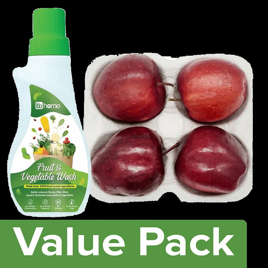 bb Combo Fresho Apple-Red Delicious/Washington 4pcs+BB Home Vegetable & Fruit Wash 500ml