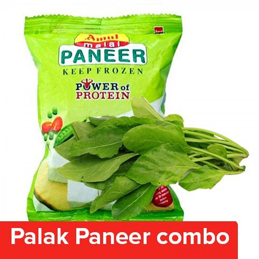 bb Combo Fresho Palak - Without Root 250 Gm + Amul Malai Paneer 200 Gm