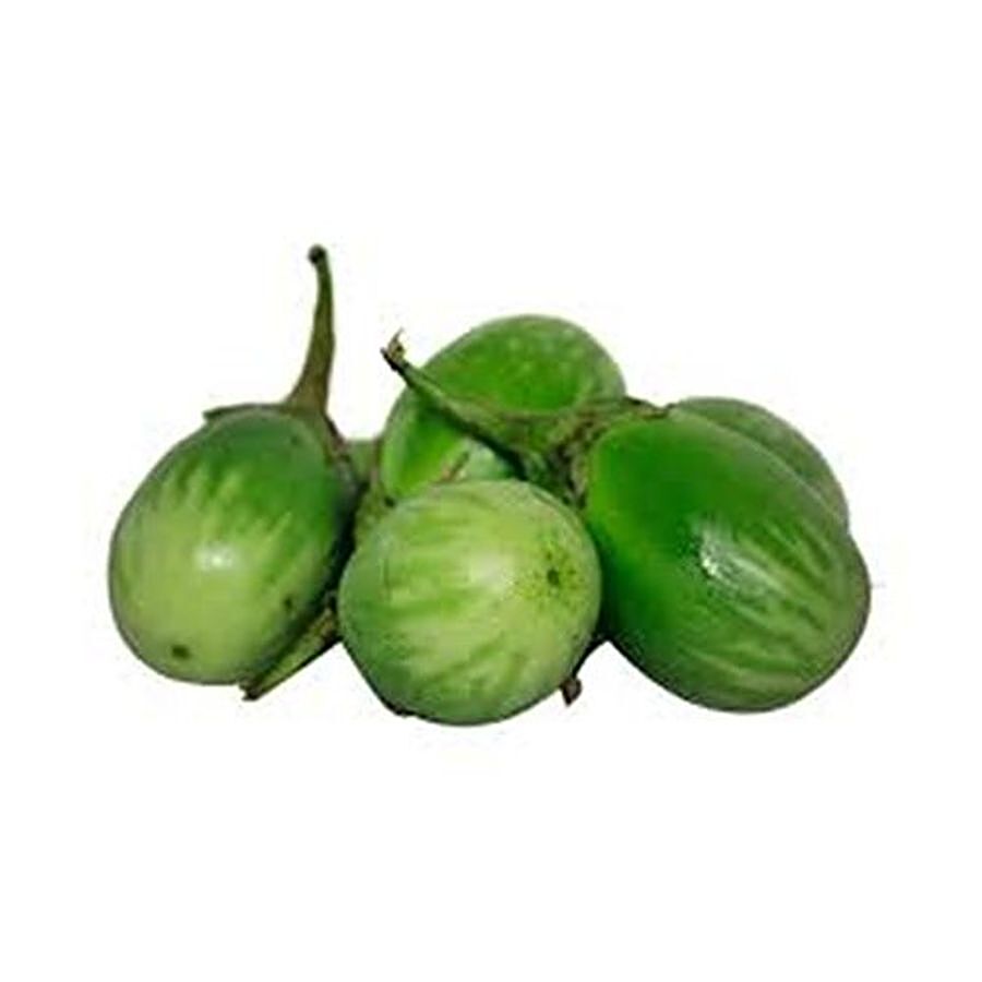 fresho! Brinjal Green Round (Makra) - Organically Grown