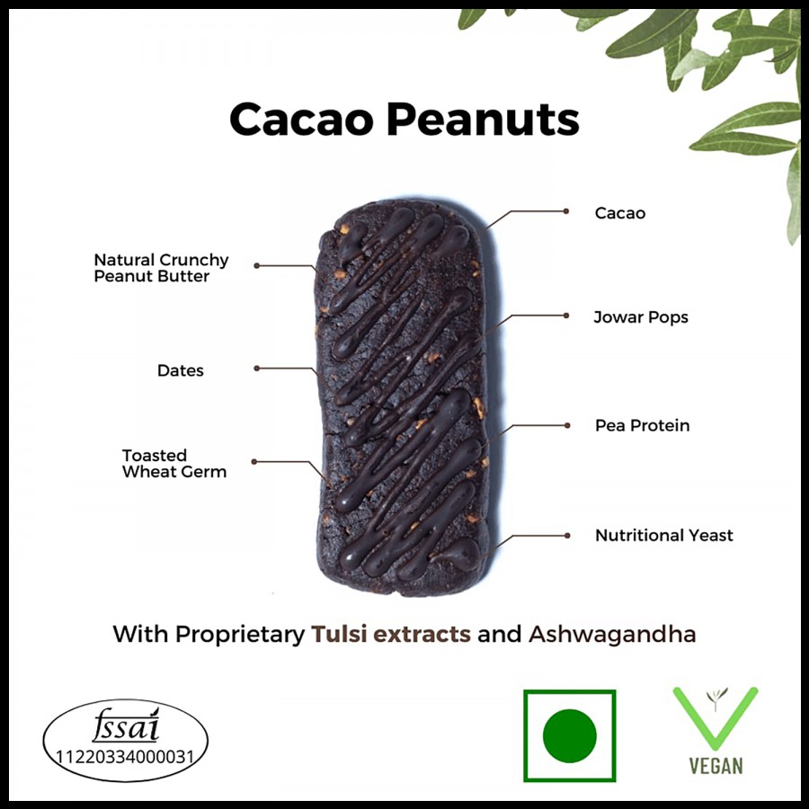 Ausum Tea Cacao Peanut Super-Bar For Stress Relief - Peanut Butter