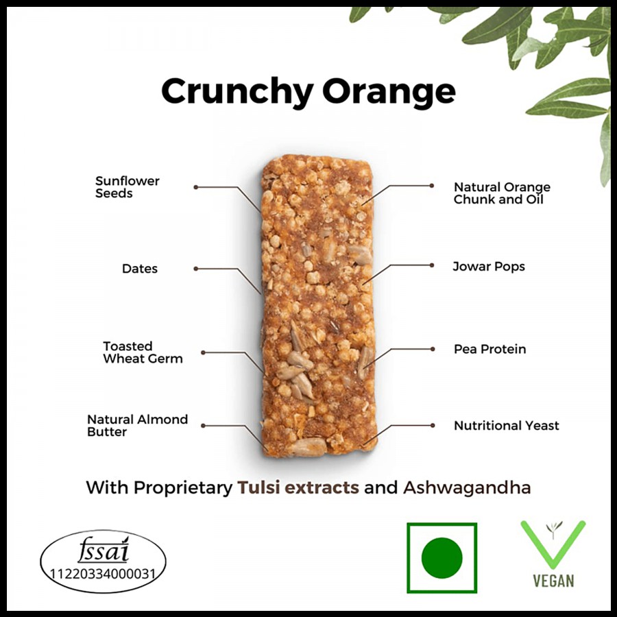 Ausum Tea Crunchy Orange Bar - Orange