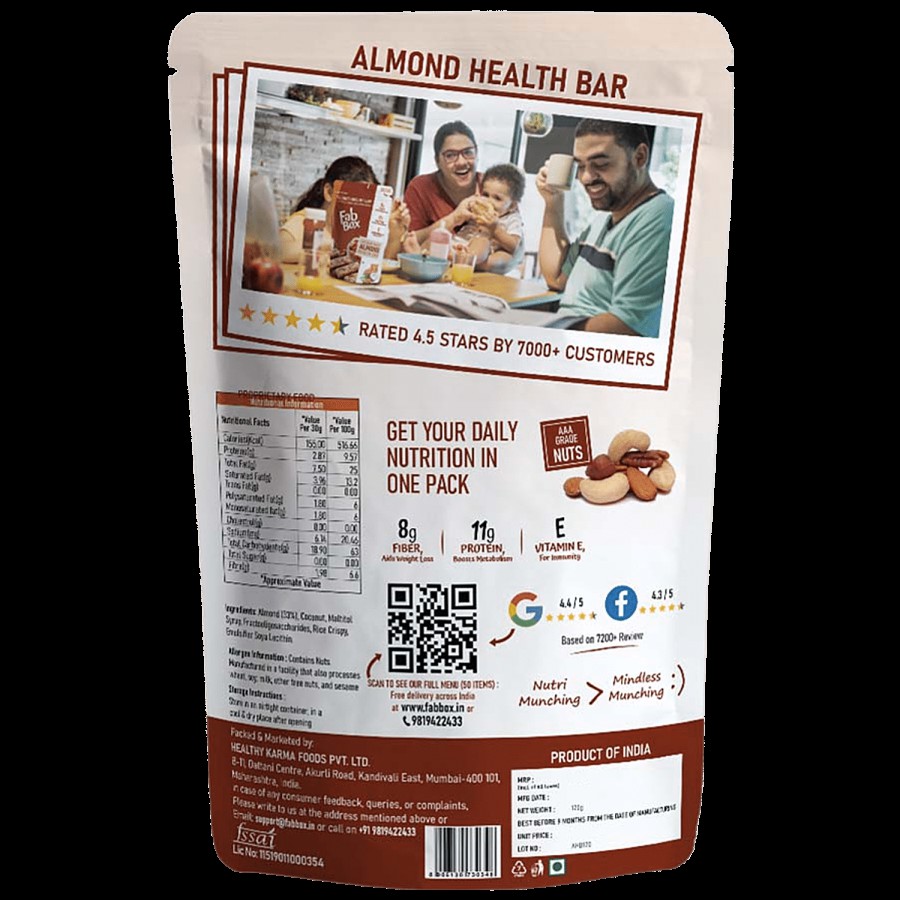 Fabbox Almond Health Bar - No Added Sugar