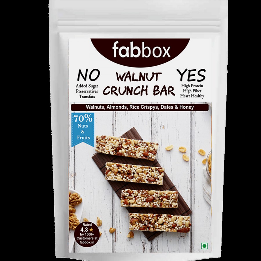 Fabbox Walnut Crunch Health Bar - Vegan