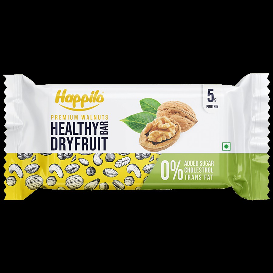 Happilo Premium Walnut Healthy Dry Fruit Bar - Rich In Protein