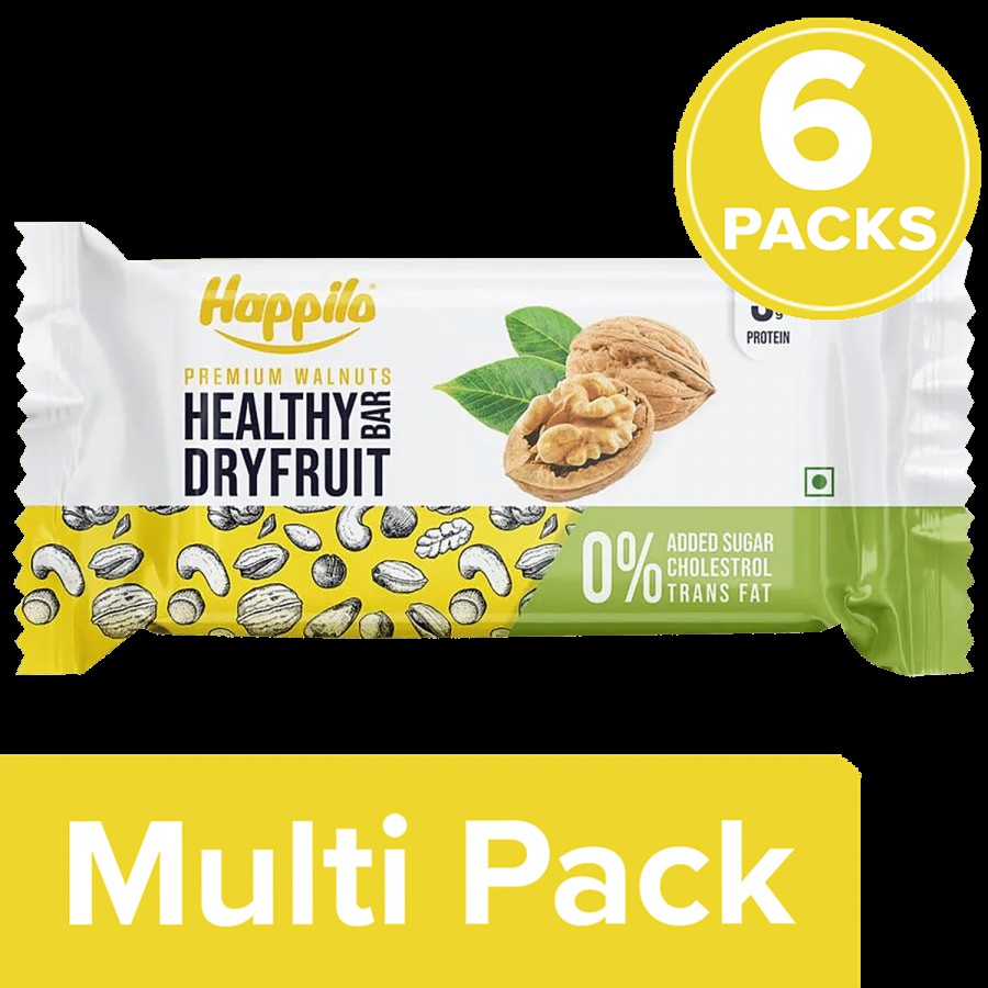 Happilo Premium Walnut Healthy Dry Fruit Bar - Rich In Protein