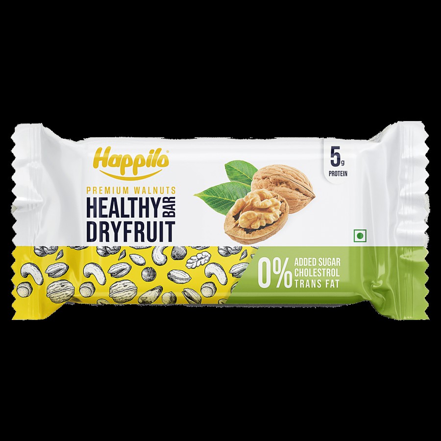 Happilo Premium Walnuts Healthy Dryfruit Bar