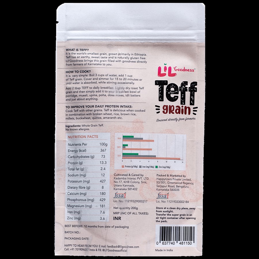 LiL'Goodness Teff Grain - Vegan & Non-GMO