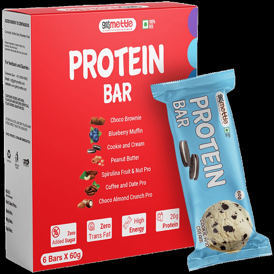 Mettle Cookies & Cream Protein Bar