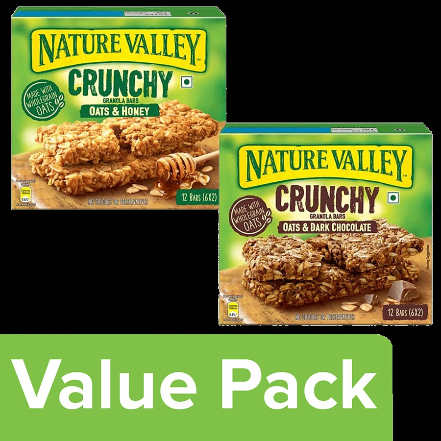 Nature Valley Crunchy Granola Bars - Oats & Dark Chocolate 252 g + Oats 'n Honey 252 g