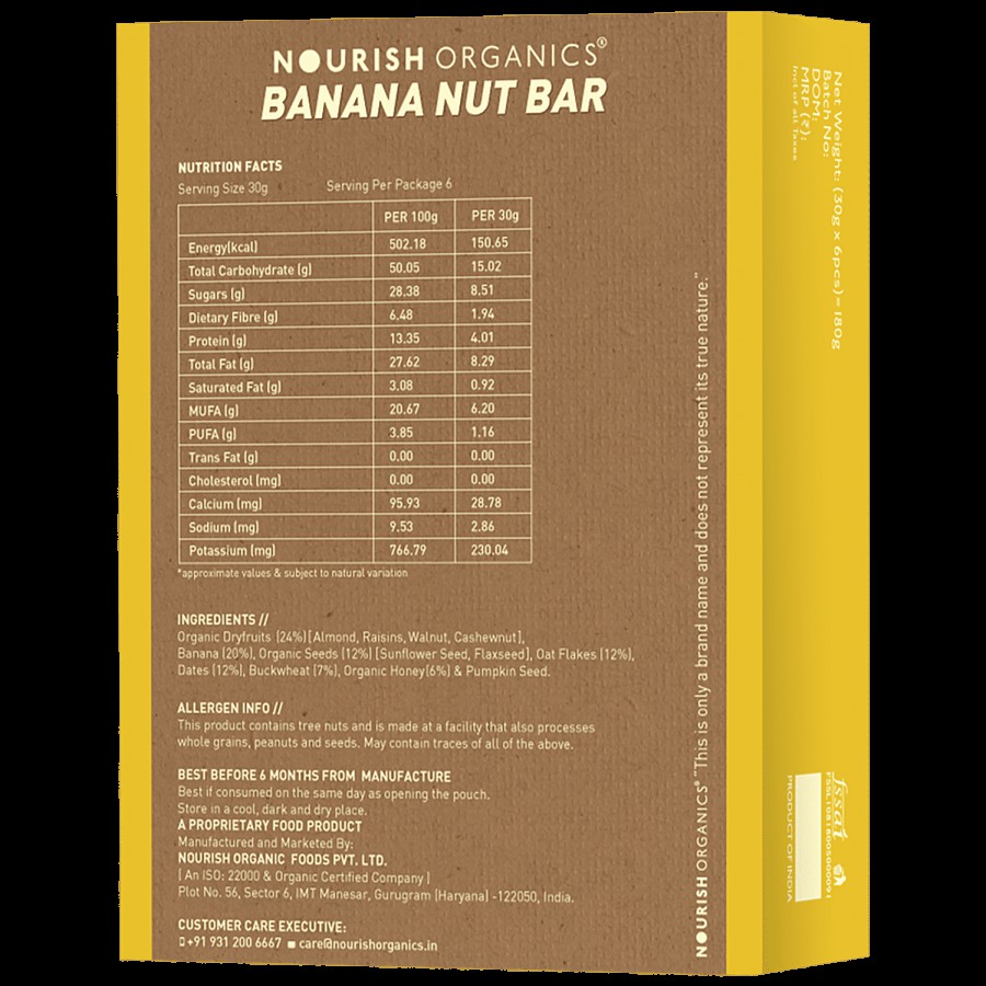 Nourish Organics Energy - Banana Nut Bar