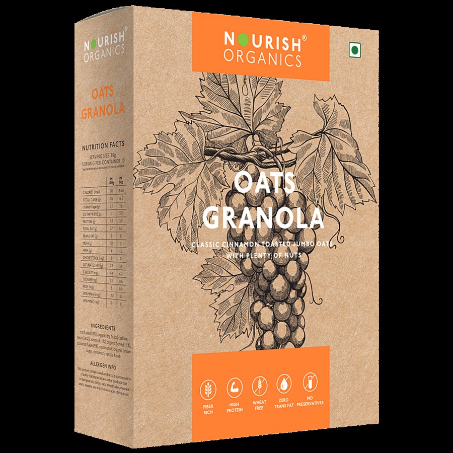 Nourish Organics Oats Granola - Rich In Protein & Fibre