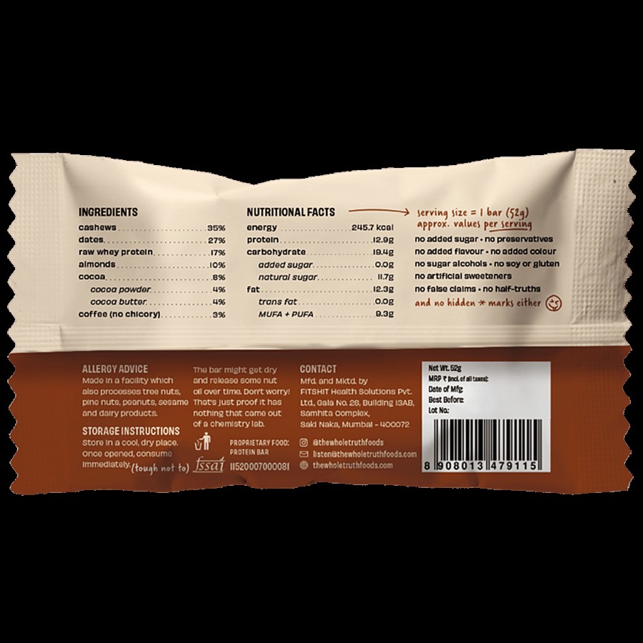 The Whole Truth Protein Bars - Coffee Cocoa