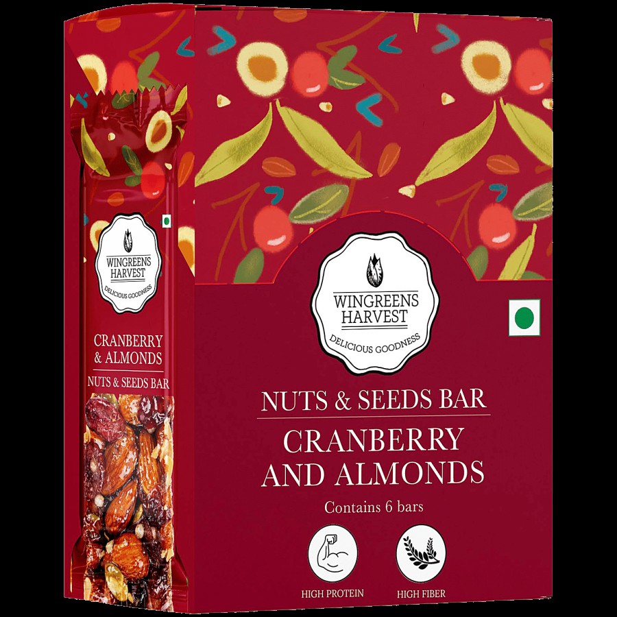 Wingreens Harvest Nuts & Seeds Bar - Cranberry & Almond