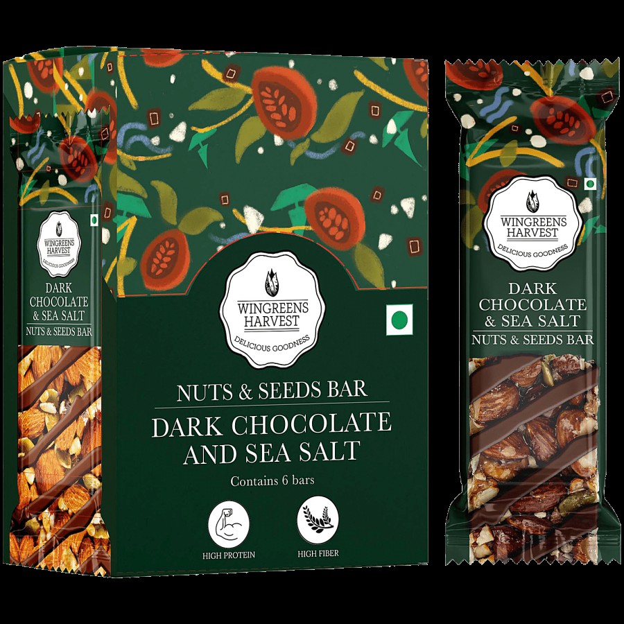 Wingreens Harvest Nuts & Seeds Bars - Dark Chocolate & Sea Salt