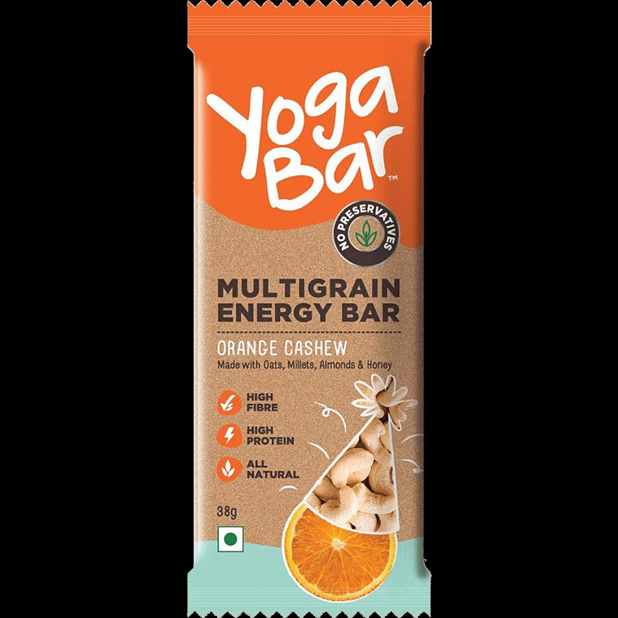 Yoga Bar Multigrain Energy Bar - Orange Cashew