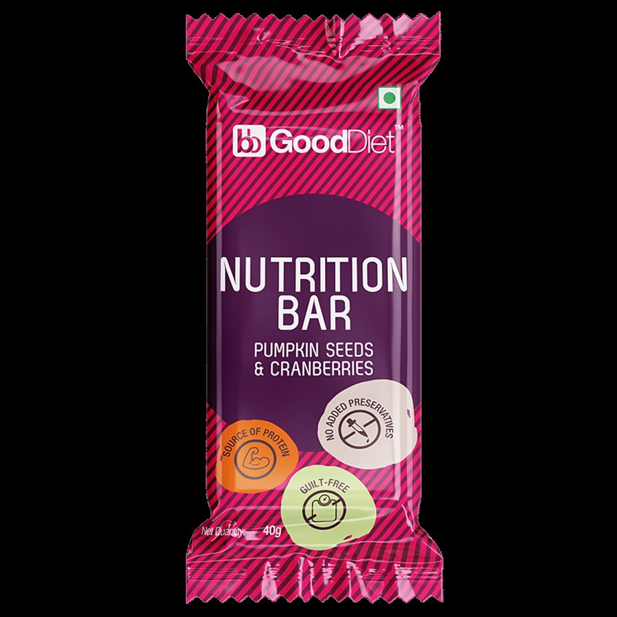 bb Gooddiet Nutrition Energy Bar - Pumpkin Seeds & Cranberries