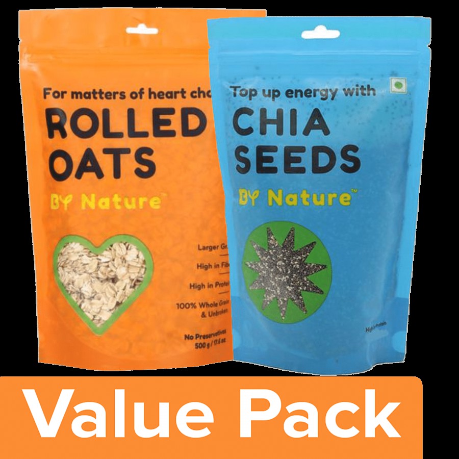 By Nature Oats - Rolled 500 g + Chia Seeds 100 g