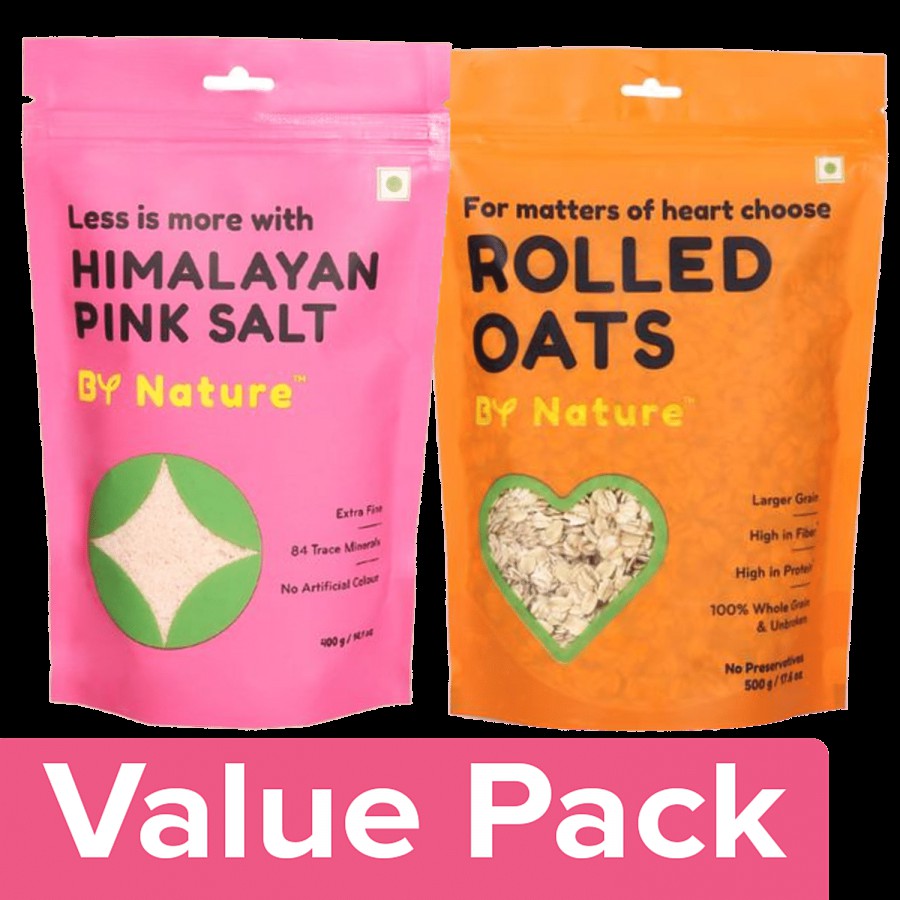 By Nature Oats - Rolled 500 g + Himalayan Pink Salt 400 g