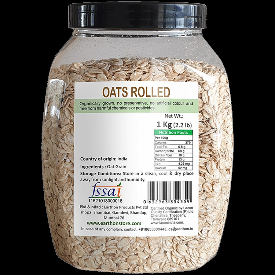 Earthon Organic Rolled Oats - Jai Flakes