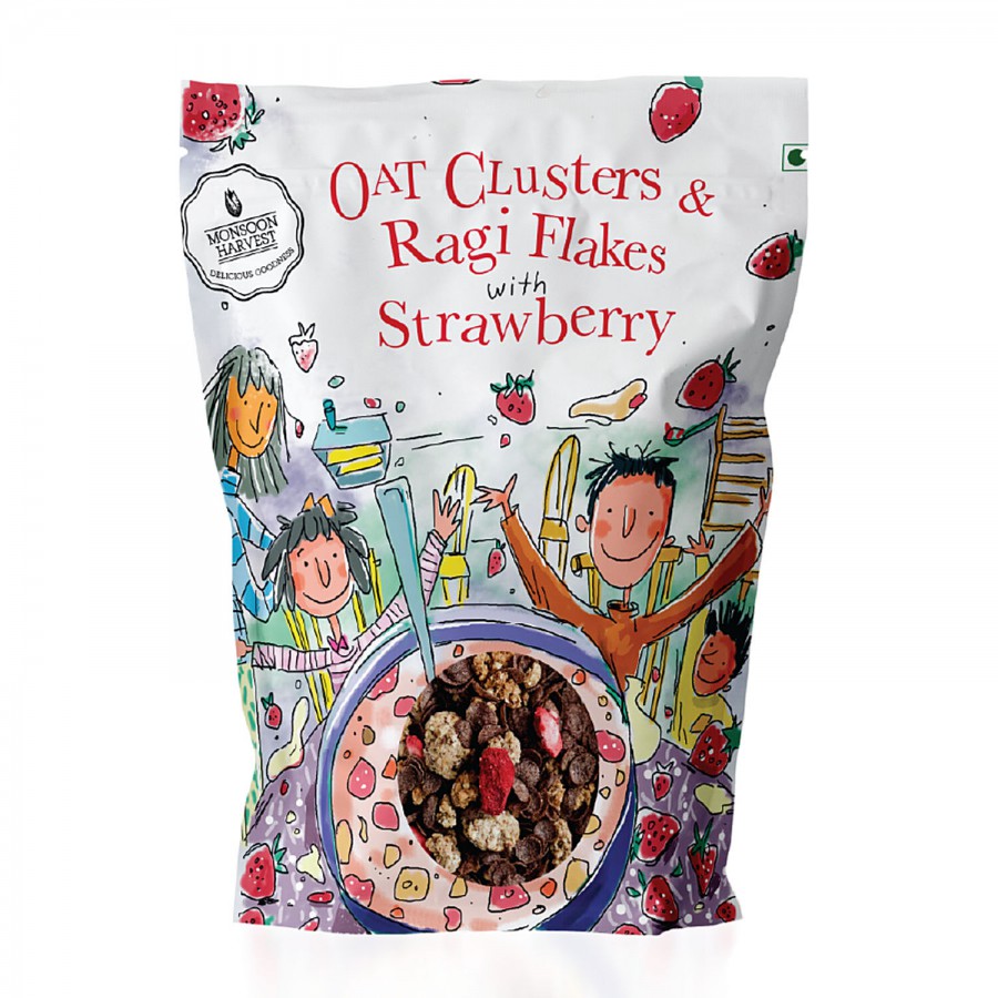 Monsoon Harvest Oat Clusters & Ragi Flakes With Strawberry