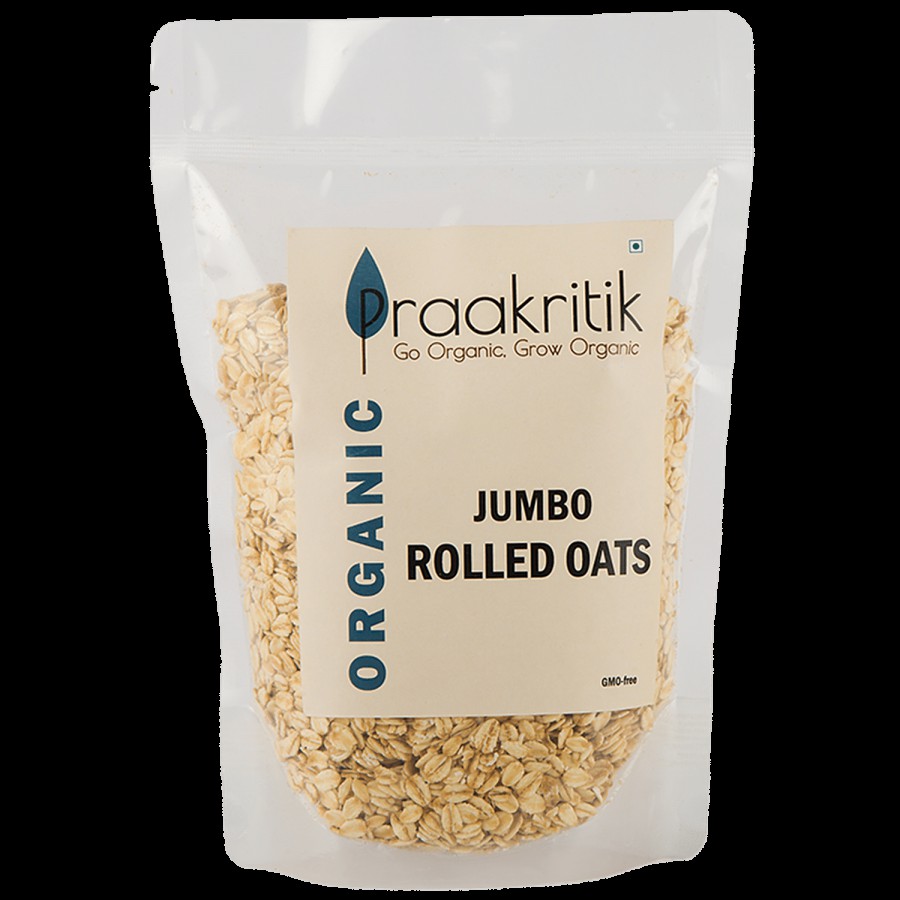 Praakritik Organic Jumbo Rolled Oats - Rich In Fibre & Protein