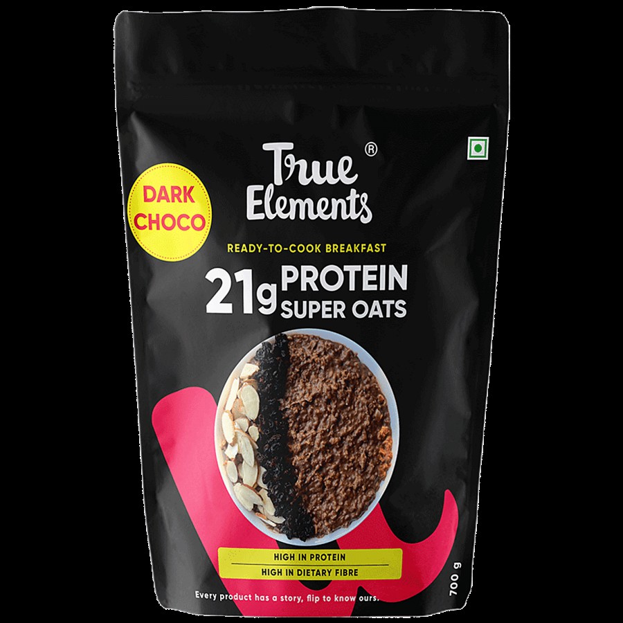 True Elements Dark Choco Super Oats - With 21g Plant Protein