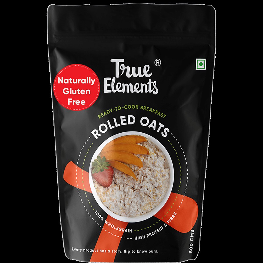 True Elements Rolled Oats - Gluten Free 500 g Matt Pouch + Chia Seeds - Raw 250 g