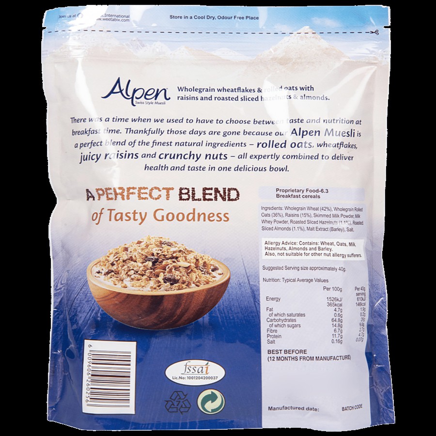 Alpen Swiss Style Muesli - No Added Sugar