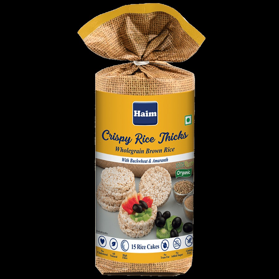 Haim Crispy Rice Thicks - Wholegrain Brown Rice Cake With Buckwheat & Amaranth