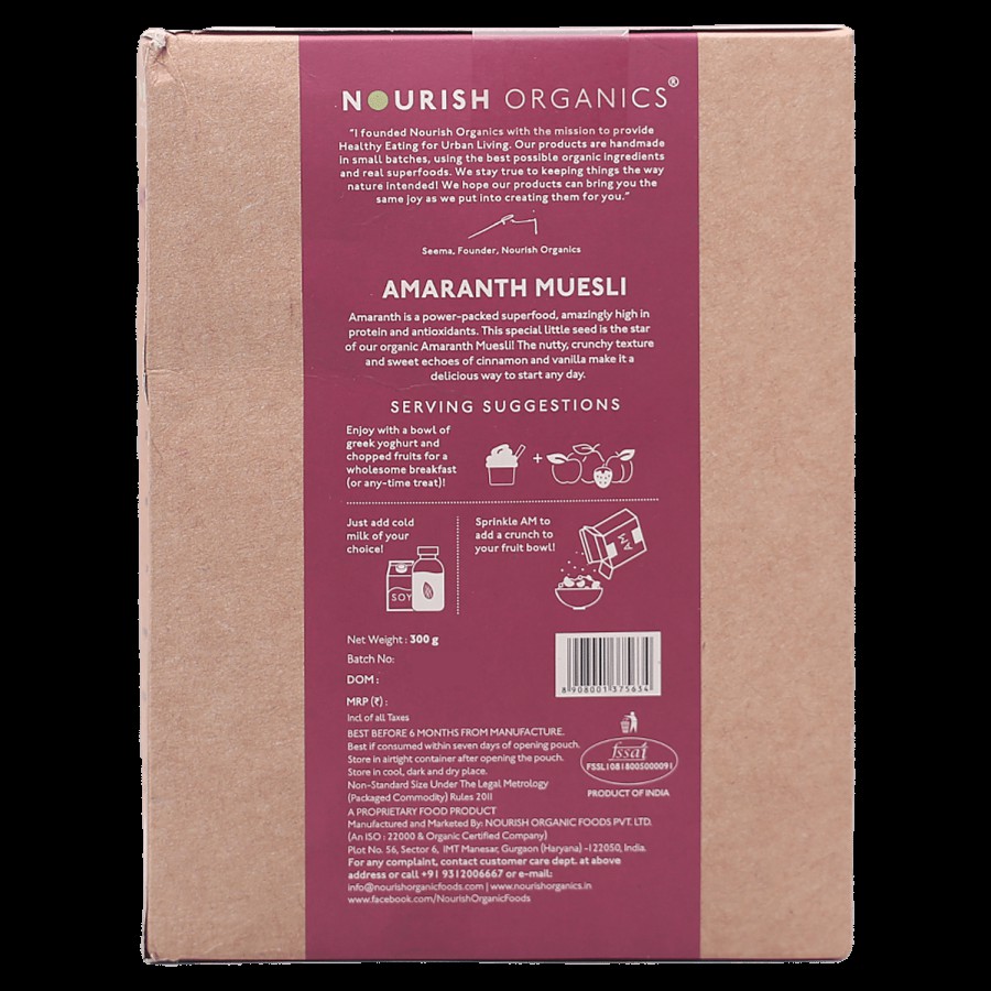 Nourish Organics Muesli - Amaranth