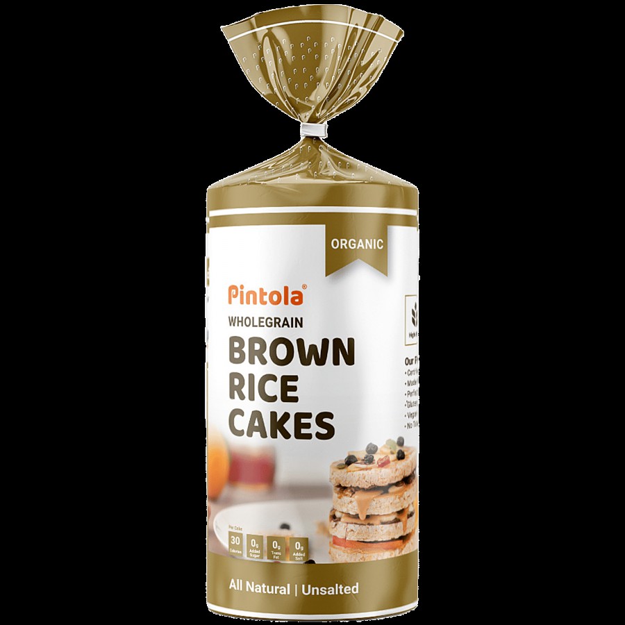 Pintola Organic Wholegrain Brown Rice Cakes - All Natural